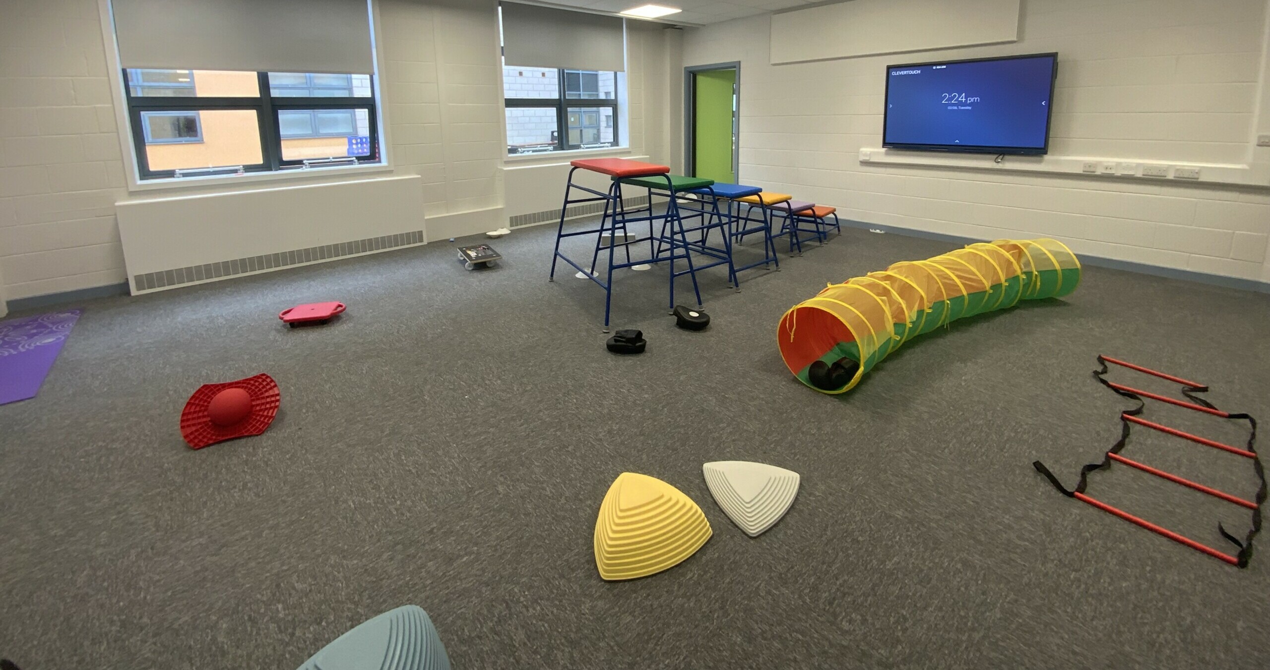 Image of interior of refurbished special educational needs school in Liverpool with sensory toys and equipment
